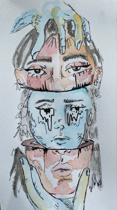 Art About Identity Self Portraits, Identity Art Gcse Cover Page, Gcse Art Theme Lock, Mixed Emotions Drawing, Self Identity Art Inspiration, Gcse Art Layers 2023, Encased Art Gcse, Locked Art Gcse, Lock Artists Gcse