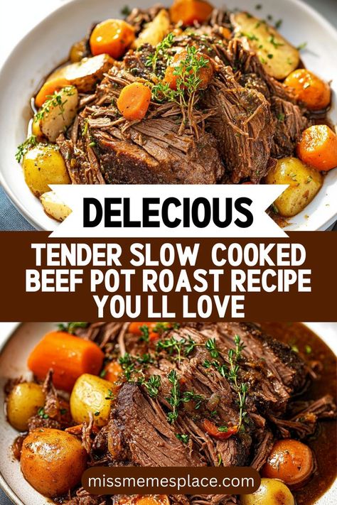 Looking for a tender, slow-cooked beef pot roast recipe? Look no further! This recipe is designed for those who appreciate deep flavors and simplicity. Using a chuck roast, fresh vegetables, and savory broth, you can create a dish that’s bursting with flavor. The slow cooker infuses every ingredient with deliciousness, making it perfect for sharing with loved ones. Ideal for meal prepping or cozy family dinners, this pot roast is a classic that never goes out of style. Easy Slow Cooker Pot Roast, Chuck Roast Crock Pot Recipes, Roast Beef Crock Pot Recipes, Slow Cooker Pot Roast Recipes, Crockpot Roast Recipes, Pot Roast Crock Pot Recipes, Easy Pot Roast, Slow Cooker Pot Roast, Best Pot Roast