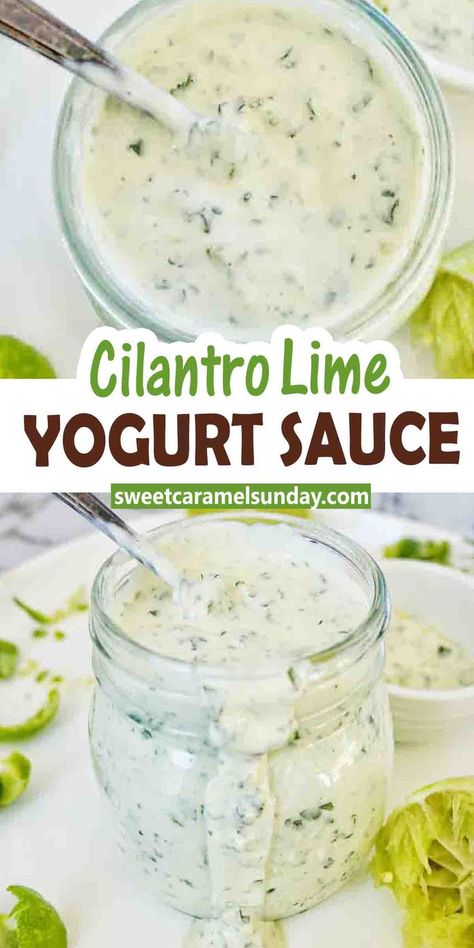 Greek Yogurt Cilantro Dressing, Cilantro Lime Greek Yogurt Sauce, Greek Yogurt Cilantro Lime Dressing, Greek Yogurt Enchilada Sauce, Yogurt Lime Dressing, Greek Yogurt Sauce For Fish, Cilantro Lime Crema Greek Yogurt, Greek Yogurt Lime Crema, Lime Crema Recipe Greek Yogurt