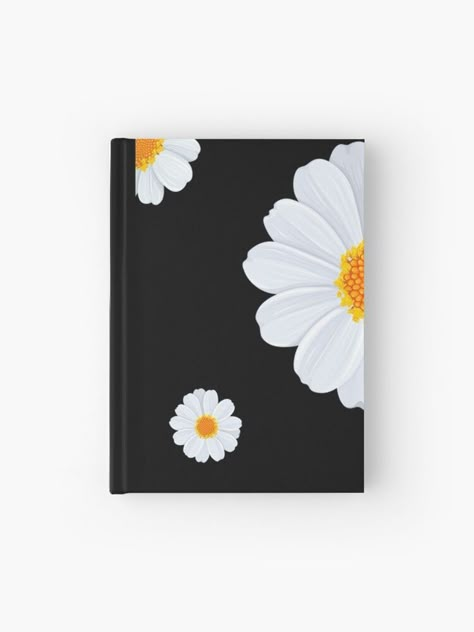 128 pages 90gsm paper stock Wrap around hardback cover Fully printed design on the front and back Available in a selection of ruled, graph or blank pages#daisy #flower #illustration #art #cute #special #printondemand Cute Diaries Covers, Front Page Design Art For Diary, Cute Note Books Designs, Front Cover Design Notebook Aesthetic, Creative Notebook Cover Design Ideas, Drawing On Ruled Paper, Drawing On Book Cover, Aesthetic Diary Ideas Cover, Diary Covers Ideas