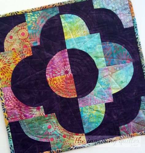 Quilts With Curved Piecing, Crazy Quilt Patterns, Crazy Quilt Embroidery, Quilt By Hand, Quilt Flowers, Circle Quilt Patterns, The Ambassadors, Drunkards Path Quilt, Quilt Embroidery