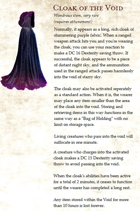 Home Brew Magic Items 5e, Dnd Magic Items Homebrew Warlock, Warlock Items Dnd, Dnd 5e Magic Clothes, Dnd Magic Items Warlock, Dnd Magic Items Homebrew Cloak, D&d Magical Items, Warlock Items 5e, Home Brew Dnd Items