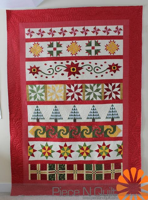 Piece N Quilt: Christmas Row Quilt Quilt Christmas, Quilting Blogs, Row Quilt, Medallion Quilt, Sampler Quilts, About Today, Holiday Quilts, Row By Row, Winter Quilts