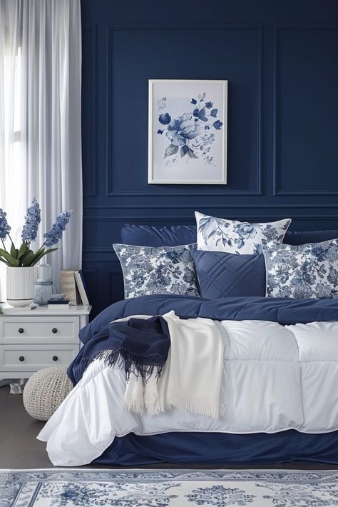 29 Minimal Blue Bedroom Ideas 3 Blue Living Room Paint, Living Room Ideas Blue, Living Room Decor India, Blue Living Rooms, Room Ideas Blue, Blue Living Room Inspiration, Living Room Colour, Blue Bedroom Ideas, Navy Bedrooms