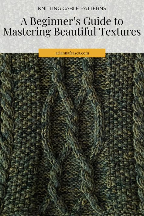 If you've ever struggled with knitting cables, you're not alone. In my latest post, I break down the essentials of this Hobby  How to Knit Cable Patterns step by step. Learn how to tackle this beautiful technique without frustration and create stunning, intricate designs! Whether you're a beginner or experienced knitter, this guide is full of hope and helpful tips. Click to start your cable journey today! Beginner Cable Knit Pattern, Knit Cable Stitches, Cable Knitting Stitches, How To Cable Knit, Cables Knitting, Knit Cable Pattern, Knit Stitch Patterns Cables, Knit Cables, Knitting Cables