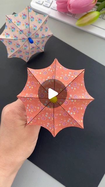 Origami Ideas For Kids, Diy Paper Umbrella How To Make, Some Craft Ideas, Craft Ideas For Kids With Paper, Crafting With Paper, How To Make Umbrella With Paper, Seasons Projects For Kids, How To Make Paper Craft, How To Make Paper Things