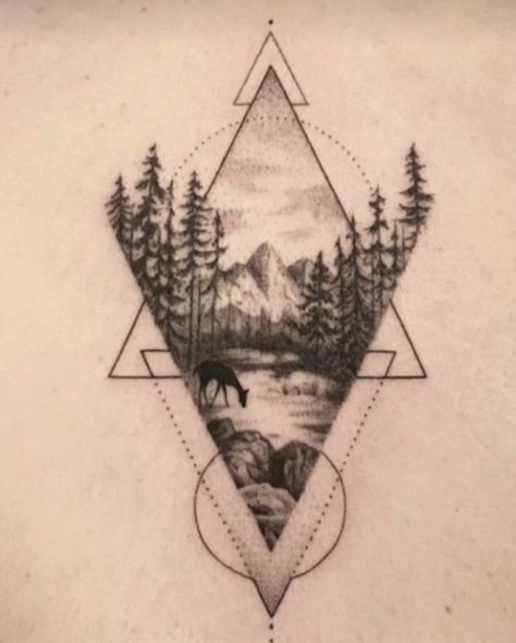 Earth Element Tattoo, Alaskan Tattoos, Tree Line Tattoo, Geometric Tattoo Tree, Moutain Tattoos, Small Nature Tattoo, James Tattoo, Journey Tattoo, Cool Nature Tattoos