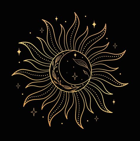 Eclipse Tattoo, Luna Tattoo, Moon Sun Tattoo, Sun Tattoo Designs, Moon Tattoo Designs, Sun Tattoos, Sun Tattoo, Sun Art, Tattoo Designs And Meanings