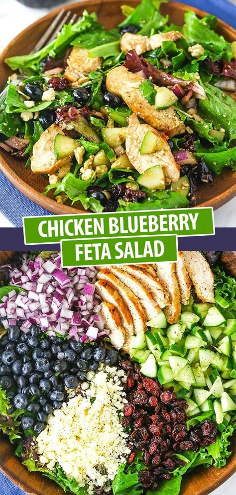 Blueberry Feta Salad, Blueberry Feta, Fresh Salad Recipes, Salad Recipes For Dinner, Best Salad Recipes, Feta Salad, Summer Salad Recipes, Salad Ideas, Dinner Salads