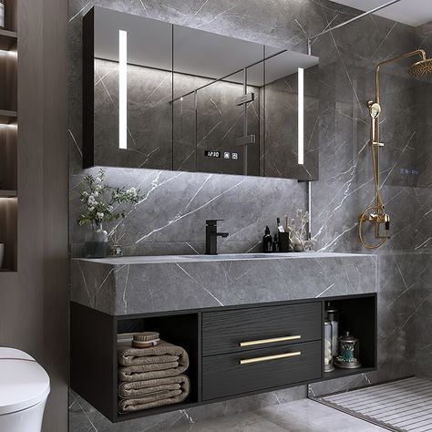 Bathroom Design Styles, Wall Mounted Bathroom Cabinets, Bathroom Vanity Designs, Bad Inspiration, Floating Bathroom Vanity, Vanity Design, Transitional Bathroom Vanities, Bathroom Design Luxury, Modern Bathroom Vanity