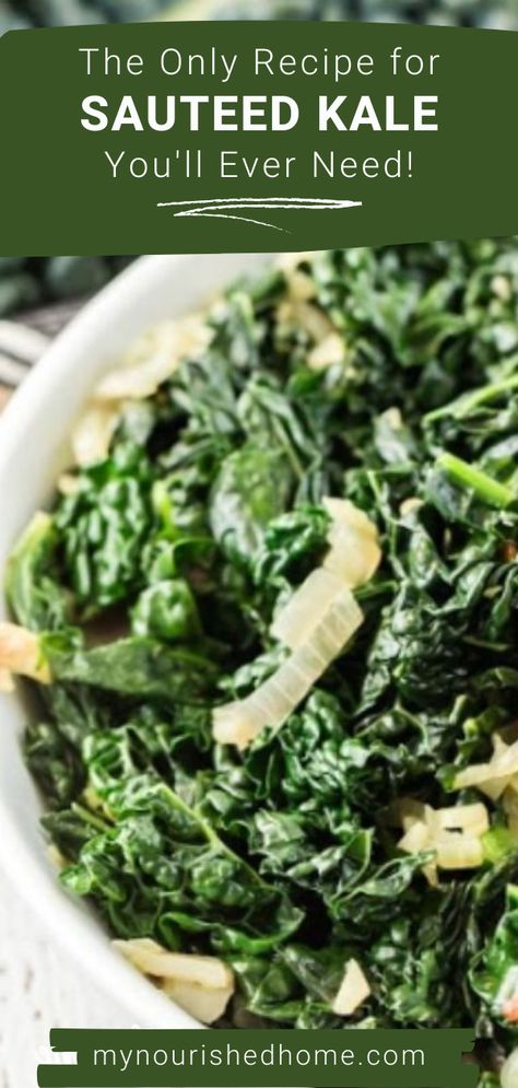 Hot Kale Recipes, Sauted Kale Recipes, Kale Spinach Recipes, Cooking With Kale Healthy, Chopped Kale, Uses For Fresh Kale, Saute Kale Recipes, Kale Sides, Recipe Kale