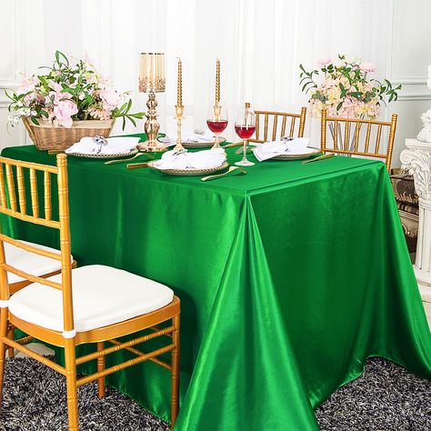 Green Table Cloth, Ladies Tea Party, Chevron Table Runners, Satin Tablecloth, Folding Chair Covers, Ladies Tea, Sequin Backdrop, Table Overlays, Chiavari Chairs