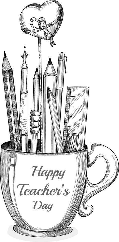 Shape Teacher Day Teachers Day Sketch Ideas, Teachers Day Pencil Sketch, Teachers Day Pencil Drawing, Doodle Art For Teachers Day, Drawing For Teachers Day Student, Teachers Day Doodle Art, World Teacher Day Drawing, Happy Teacher's Day Drawing, Teachers Drawing Ideas