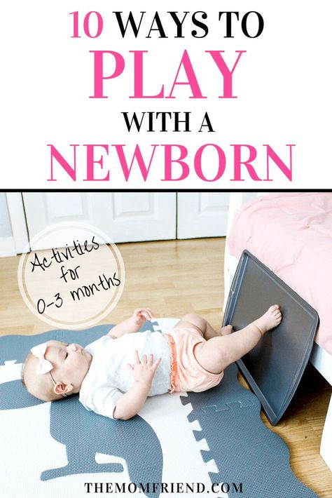 A great list of easy activities for playtime with baby, with tips for playing with newborns and babies 0-3 months. Also includes a great baby play mat to make tummy time easier! #newborn #baby #playroom #kidsactivities #babygear Baby Zintuiglijk, Newborn Play, Newborn Activities, Baby Sleep Problems, Easy Activities, Baby Play Mat, Baby Sensory, Baby Supplies, Newborn Care