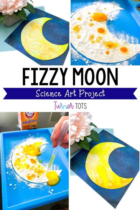 Fizzy Moon Craft, Sky Preschool Craft, Moon Craft For Preschool, Science Crafts For Infants, Moon And Star Activities For Preschool, Moon Preschool Art, Moon Craft Kindergarten, Space Art Crafts For Preschool, Cresent Crafts For Preschool