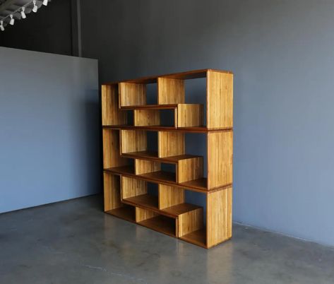 Modular Bookcase Design, Modern Craftsman Low Bookcase, Mcm Modular Shelving, Mid Century Modular Wall Shelves, Mcm Wall Shelf Unit, Modular Bookshelves, Oak Bookcase, Room Inspiration Bedroom, Bookshelves