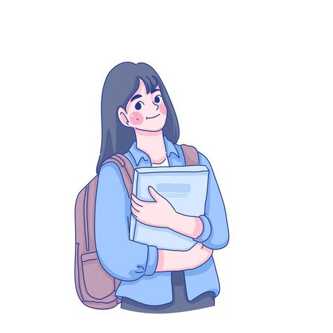 Student girl hold studying book characte... | Premium Vector #Freepik #vector Girl Studying Cartoon, Girl Studying Illustration, Student Cartoon Character Design, Student Drawing Cartoon, Student Illustration School, Girl Studying Drawing, Student Character Design, Professor Illustration, Studying Cartoon