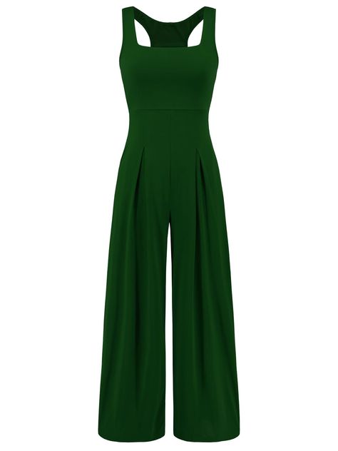 PRICES MAY VARY. [Fabric]: Summer sleeveless jumpsuits adop super stretchy and skin-friendly fabric, comfortable and lightweight, breathable and not see through, casual one piece jumpsuit is suitable for most bodies [Features]: Long pants rompers for women fashion, sleeveless one piece outfits, square neck jumpsuits, business jumpsuit for women, elastic high waist jumpers, solid color wide leg jumpsuits, loose one piece jumpsuit, elastic shoulder strap is fit for most people, unique waist side r Women's Rompers And Jumpsuits, Business Jumpsuit, Casual Jumpsuits For Women, Christmas Dance Dresses, Casual One Piece, Colorful Summer Outfits, Sleeveless One Piece, Jumpsuits Casual, One Piece Outfits