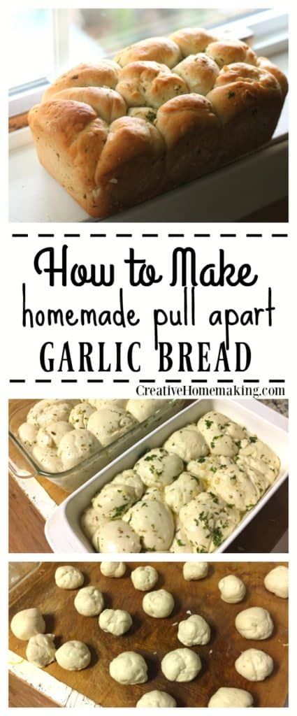 Pull Apart Recipes, Pull Apart Garlic Bread, Bread Garlic, Bread Pull Apart Recipes, Homemade Garlic Bread, Homemade Bread Recipes Easy, Garlic Bread Recipe, Homemade Dough, Pull Apart Bread