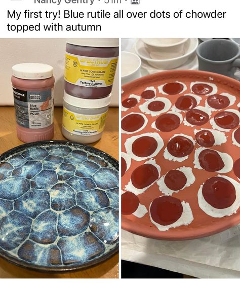 Unique Glazing Techniques, Clay Glazing Ideas, Kimchi Glaze Combinations, Glaze Recipes Ceramics, Glazing Techniques Pottery, Amaco Potters Choice Glaze Combinations, Pottery Glaze Combinations, Glaze Combinations For Pottery, Mayco Glaze Combinations