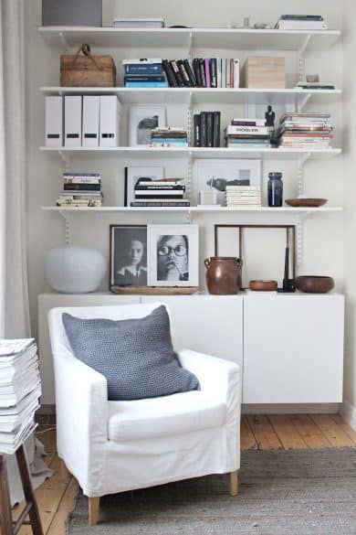 Organize Any Room With Track Shelving Vallentuna Ikea, Track Shelving, Ikea Besta Cabinet, Ikea Vallentuna, Ikea Algot, Popular Living Room, Cool Bookshelves, Ikea Design, Ikea Living Room