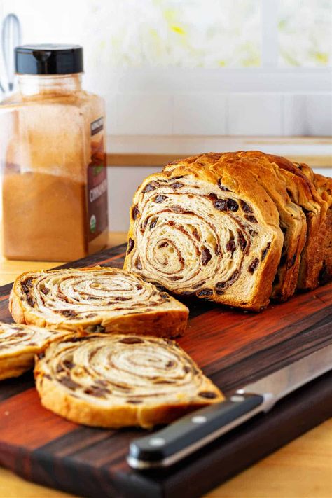 Cinnamon raisin bread is full of plump, juicy raisins and a spectacular swirl of cinnamon sugar throughout. I will show you how to make it. Cinnamon Raisin Bread Recipe, Toasted Crackers, Best Bread Machine, Sourdough Bread Sandwiches, Swirl Bread, Cinnamon Swirl Bread, Sourdough Sandwich, Country Bumpkin, Cinnamon Raisin Bread