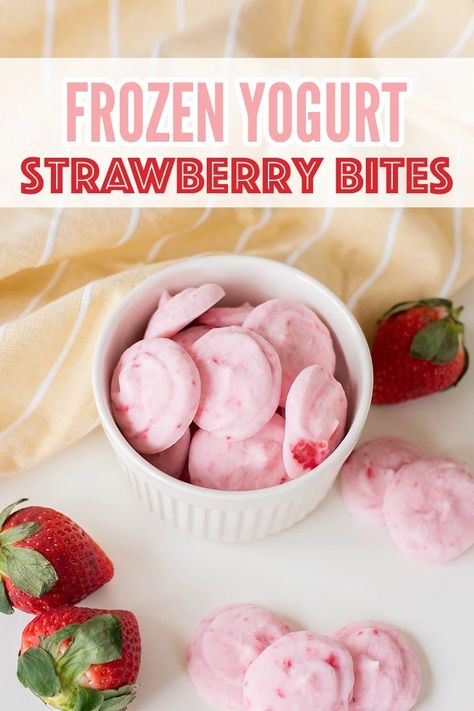 Strawberry Yogurt Bites, Toddler Treats, Snack To Make, Strawberry Frozen Yogurt, Frozen Yogurt Bites, Healthy Snacks To Make, Yogurt Bites, Healthy Sweet Snacks, Snacks To Make