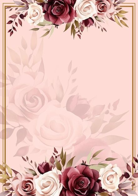 Download this Premium Vector about Pink red and white modern wreath background invitation frame with flora and flower, and discover more than 15 Million Professional Graphic Resources on Freepik Planner Background Ideas, Wedding Border Design, Pink Frame Background, Invitation Background Templates, Wedding Background Design, Pink Invitation Template, Flower Frame Background, Border Design Ideas, Flower Border Design