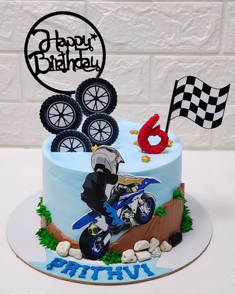 Durt bike theme cake Chocolate mousse with choco chips flavour cake #bike #biker #bikeride #bikelife #bikersofinstagram #cakedecorating #cakeart #cakedesign #cake #cakes #instacake #instafood #instalike #instagram #instadaily #birthday #baking #bestcakeinahmedabad #chandkhedacakes #gandhinagarcakes #bestcakeintown #baking #homebaker #entrepreneur #bussiness #trending #trendingcakes Cake For Bike Lover, Bike Cakes For Boys, Cake Designs Birthday For Boys, Bike Cake Design, Birthday Cake Designs For Boys, Simple Cake Designs For Boys, Car Theme Cake Boys, Car Theme Cake For Kids, Bike Theme Cake