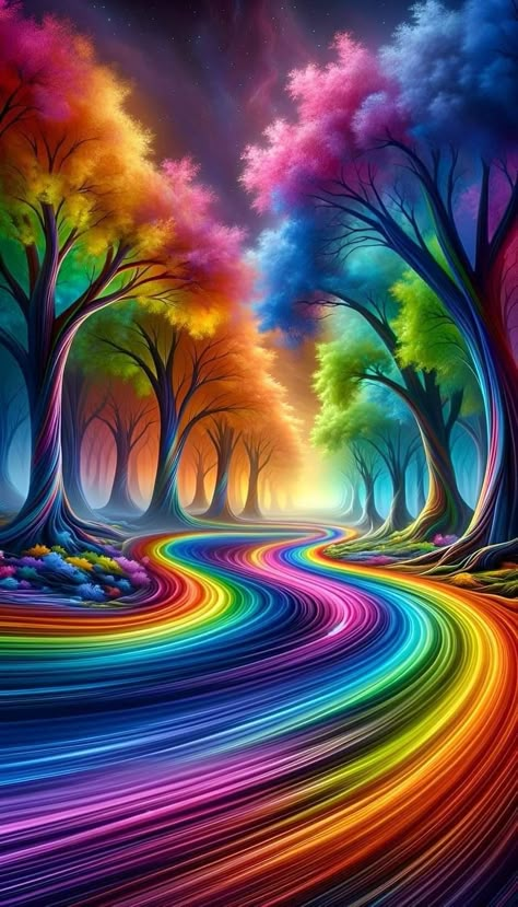 Rainbow Wallpaper Backgrounds, Rainbow Colors Art, Create Aesthetic, Rainbow River, Tall Tale, Rainbow Road, मोबाइल वॉलपेपर, Cellphone Wallpaper Backgrounds, Abstract Art Wallpaper