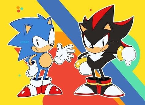 Sonic Y Shadow, How To Draw Sonic, Sonic And Tails, Sonic Mania, Shadow Sonic, Sonic Fanart, Classic Sonic, Sonic Shadow, Sonic Funny