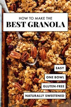 Healthy Granola Recipe - Cookie and Kate Granola Recipe Healthy, Best Granola, Vegan Granola, Granola Recipe Homemade, Gluten Free Granola, Granola Healthy, Pecan Nuts, Granola Recipe, Nuts And Seeds