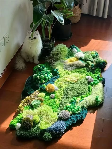 Moss carpet woven DIY material bag, hand woven finished product, self-made niche home decoration blanket - AliExpress Cute Carpet Ideas, Moss Carpet, Moss Rug, Carpet Art, Grass Carpet, Handmade Birthday Gifts, Deco Nature, Shotting Photo, Carpet Ideas