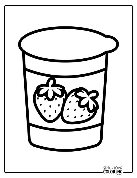 Free food and drink coloring pages are the perfect activity for homeschooling, classrooms, teachers, kids' activities, and educational activities. Cute Blank Coloring Pages, Simple Food Coloring Pages, Coloring Food Pages, Fun Coloring Pages For Teens, Easy Bold Coloring Pages, Bold Easy Coloring Pages, Cute Simple Coloring Pages, Bold Coloring Pages, Bold And Easy Coloring Page