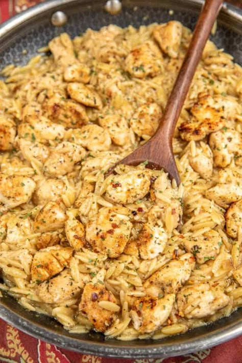 Orzo Recipes Chicken, One Pot Chicken And Orzo, Garlic Orzo, Chicken And Orzo, Orzo Recipe, Orzo Recipes, Chicken Orzo, Pasta Chicken, Chicken Tenderloins