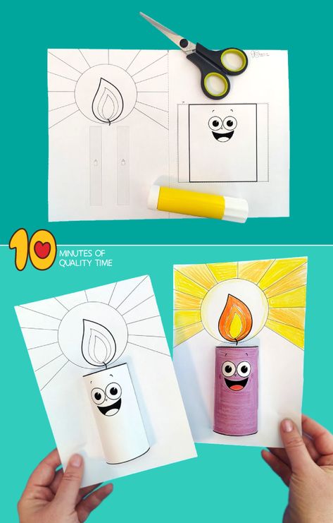 Your Word Is A Lamp Unto My Feet Craft, Lights Crafts For Kids, Candle Crafts For Kids, Light Of The World Craft, Paper Candle Craft, Paper Candle, Bible School Crafts, Paper Christmas Tree, Candle Craft