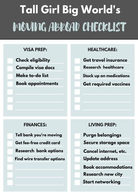 Moving to another country is more complicated than it initially seems. Here's a moving abroad checklist to ensure you have a stress-free move! Moving Out Of The Country Checklist, Moving To Another Country Packing List, Moving To Abroad, Moving To Uk Checklist, What To Pack When Moving Abroad, Moving To Canada Checklist, Packing Tips Moving Abroad, Move Abroad Checklist, Moving Abroad Tips