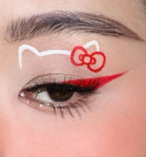 Maquiagem Drag Make-up, Hello Kitty Tattoos, Hello Kitty Makeup, Cute Eye Makeup, Swag Makeup, Hello Kitty Nails, Dope Makeup, Eye Makeup Designs, Cute Makeup Looks