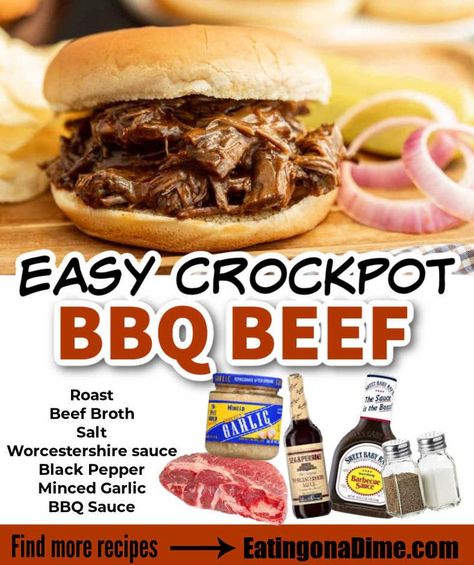 Crockpot Barbecue Beef Roast, Bbq Beef In Crockpot, Barbecue Roast Crock Pot, Crockpot Roast Beef Recipes Sandwiches, Slow Cooker Bbq Beef Sandwiches, Toast Beef Crock Pot, Crockpot Bbq Beef Roast, Bbq Chuck Roast Crock Pot Recipes, Bbq Beef Crockpot Easy