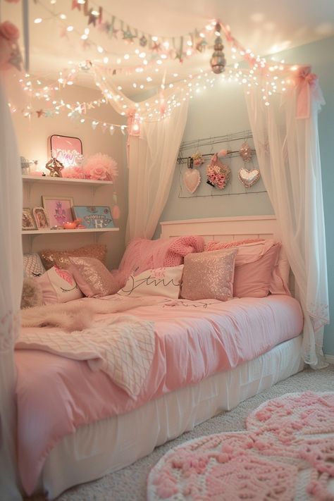 Dream Bedroom Inspiration, Kids Bedroom Inspiration, Dekorasi Kamar Tidur, Room Redesign, Girly Room, Preppy Room, Cozy Room Decor, Girl Bedroom Decor, Room Design Bedroom