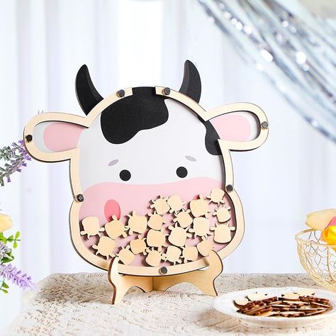 Amazon.com: Geelin Baby Shower Guest Book Alternatives Cow Theme Baby Shower Favors Baby Shower Sign in Guest Book with 50 Pcs Wood Cow Cutouts Baby Keepsake Signature Picture Frame for Birthday Party : Home & Kitchen Farm Baby Shower Theme, Cow Baby Shower Theme, Signature Picture Frame, Baby Shower Guest Book Alternative, Shower Favors Baby, Cow Baby Showers, Farm Baby Shower, Favors Baby Shower, Farm Baby