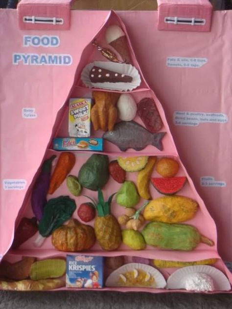 Food Pyramid costume (paper maché) Food Pyramid Model, Pyramid Model, Food Pyramid, Kids Art, Food Guide, Rice Krispies, Paper Mache, Teaching Ideas, Pyramid