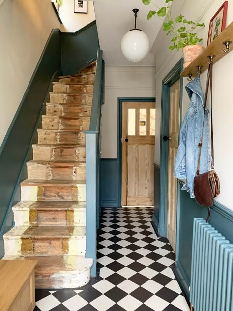 1930s hallway – Apartment Apothecary Victorian Terrace Entrance, 1930s Hallway Ideas Entrance Halls, Hallway 1930s House, Hallway Ideas Tiles, 1930s House Staircase, 1930s Entrance Hall, 1930s Tiled Hallway, 1930’s Decor, Hallway Two Colours