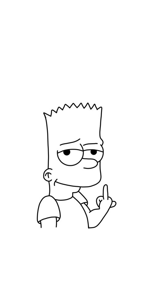 The Simpsons Tattoo Design, Easy Bart Simpson Drawing, Bart Simpsons Drawings, Simpsons Line Art, Bart Simpson Tattoo Stencil, Easy Drawings Simpsons, Bart Simpson Flash Tattoo, Drawing Bart Simpson, Simple Simpsons Tattoo