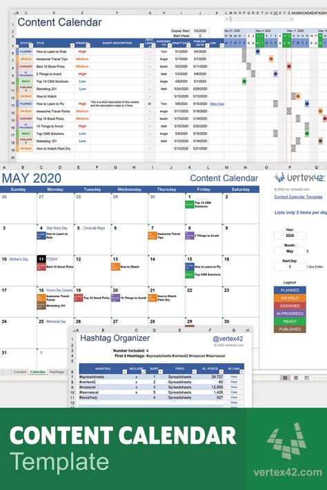 Content Calendar Excel, Social Media Calendar Template Excel, Content Calendar Spreadsheet, Content Marketing Plan Template, Content Brief Template, Content Calendar Template Excel, Excel Calendar Ideas, Google Sheets Calendar Templates Free, Social Media Content Calendar Template Free