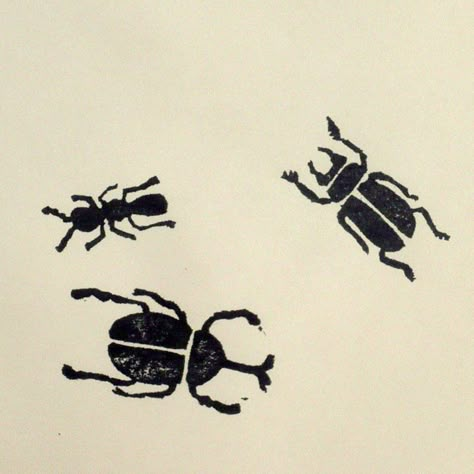 Rubber Stamp Tattoo, Simple Beetle Tattoo, Beetle Stamp, Beetle Doodle, Bug Stamp, Rubber Stamp Ideas, Beetle Print, Beetle Drawing, Bugs Drawing