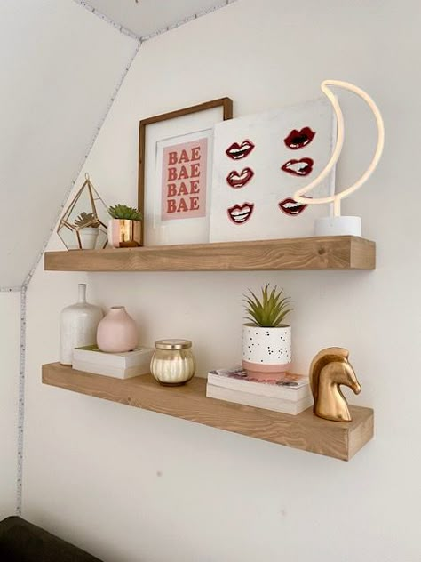 Teen Bedroom Shelves Ideas | Home Decor | She Gave It A Go Shelf Decor Bedroom, Hangout Room, New Room Ideas, Teen Girl Bedroom, Makeover Bedroom, Teen Room Decor, Cute Bedroom Decor, Redecorate Bedroom, Shelves In Bedroom