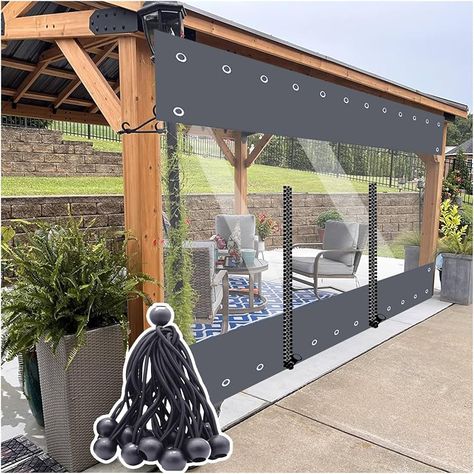 Amazon.com: HSYFdy Waterproof Pergola Side Panels with Zipper and Eyelets, Outdoor Vinyl Curtain Transparent Waterproof Tarpaulin Panel for Patio, Pergola, Porch, Gazebos Partition Curtain Size : 12'wx7'h(3.7 x : Patio, Lawn & Garden Waterproof Pergola, Pergola Porch, Bbq Shack, Covered Back Porches, Deck Canopy, Modern Gazebo, Camping Canopy, Partition Curtain, Patio Pergola