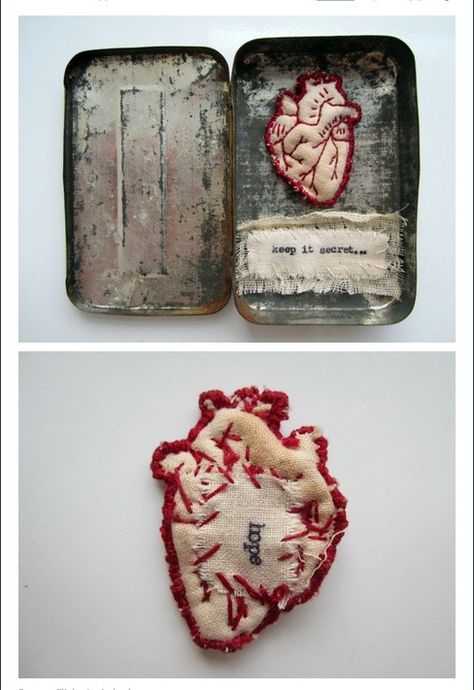 Sewing A Heart, Ephemeral Tattoo, Print Products, Felt Embroidery, Anatomical Heart, Slow Stitching, Assemblage Art, Embroidery Craft, Stitching Art