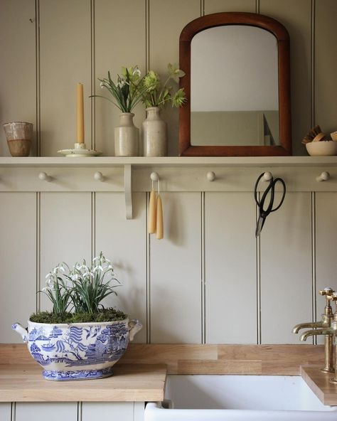 Kate (@myoldpub) • Instagram photos and videos Splatter Ceramics, Simple Is Beautiful, Tongue And Groove Walls, Wood Panelling, Small Cottage Kitchen, Dream Laundry Room, Wall Paneling Diy, Rural Lifestyle, Kitchen Refresh